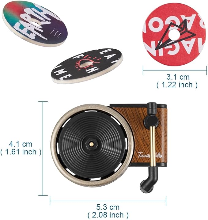 Record Player Car Vent Clips Air Freshener Retro Style Album Cover Car Air Conditioning Outlet Clip Fragrance Diffuser Car Interior Decoration Accessories, Retro Record Player