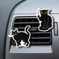 WIRESTER Set of 2 Fresh Scented Car Air Freshener Vent Clip, Decorative Accessories, Interior Decoration for Cars - Black Cat With Knife & Black Cat With Knife (S2)