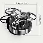 Solar Energy Auto Rotating Air Freshener Diffuser With Fragrance, Aromatherapy Essential Oil Scent Car Decoration Interior Accessories for Home Office (Silvery)