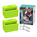 Morlike Silicone Seatbelt Secure Buckle Safety Cover Lock | Keep Children Safe in Car Seat and Prevent Kids from Accidentally Unbuckling | Buckle Guard Fits Almost Vehicles(Green, 2 Pack)