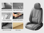 Car Seat Covers, Premium Leather Car Seat Covers, Waterproof and Breathable Seat Covers, Universal Car Seat Protector Fit for Cars, Trucks, SUVs, Pick-ups (Gray, 2 PCS Front Seat)