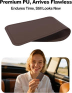 Patented Leather Car Air Freshener Visor Clip, Compatible with Drift Wood or Stone Car Freshener, Magnetic Design, Gentle on Sun Visors, Ideal for Modern & Electric Vehicles, Brown (Clip Only)