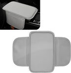 Car Center Console Cover Arm Rest Cover Pad for Car Armrest Box, Middle Console Covers Leather Armrest Box Mat Pad Protector Cushion with 2 Storage Bags for Cars Interior Accessories(Grey)