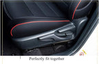 EKR Camry Seat Cover for Toyota Camry L LE XLE 2012 2013 2014 2015 2016 2017 (Not for Hybrid) Leather Car Seat Cover Full Set for Trucks SUV-Faux Leather (Black with Red Trim)