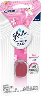 Glade Plugins Car Air Freshener Refill, Floral Perfection, 0.11 Fl. Oz