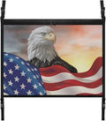 Eagle USA Flag Car Roof Storage Bag Multi-Purpose Seat Organizer Car Bag Storage Box Organizer Pouch Pocket Car Travel Accessories Compatible with Most Cars