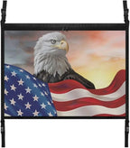 Eagle USA Flag Car Roof Storage Bag Multi-Purpose Seat Organizer Car Bag Storage Box Organizer Pouch Pocket Car Travel Accessories Compatible with Most Cars