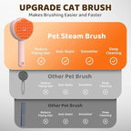 Steam Cat Brush, 6-in-1 Dog Brush Spritz Defur Comb with Pet Waterless Shampoo, Steamy Skin Friendly Deshedding Grooming Tool, Suitable for Shedding & Haired Pets, Pet Supplies Accessories, Pink