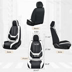 Coverado Seat Covers, Car Seat Covers Front Seats, Leather Seat Covers for Cars, Car Seat Protector Waterproof, Black Car Seat Cushion, Front Carseat Cover Universal Fit for Most Cars White