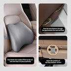 Memory Foam Lumbar Support Pillow for Car - Back Support for Car Seat (Gray)