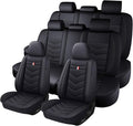 Car Seat Cover 8 Seats for Toyota Highlander 2001-2025, Waterproof Durable Premium Leather Car Seat Protector, Comfortable Anti-Slip Stylish Sport Seat Cover. (8 Seats Standard,Black)