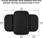 Upgraded Car Center Console Cover Fit for RAV4 Faux Leather Car Armrest Cover Cushion with 2 Storage Bags,Car Armrest Storage Box Interior Accessories(Black)