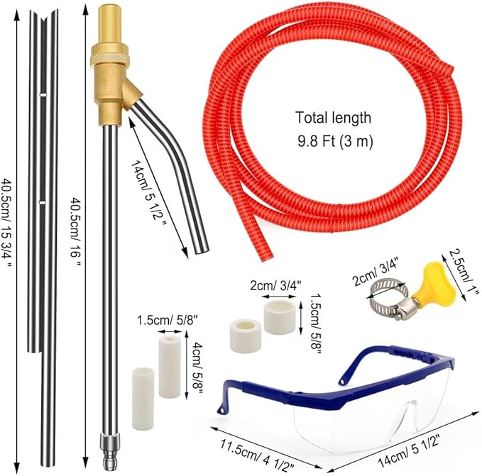 Pressure Washer Sandblasting Kit, 5000 PSI Wet Sandblaster Attachment, Power Washer Sandblasting with Replacement Ceramics Nozzle, 1/4 Inch Quick Disconnect Sandblasting Kit