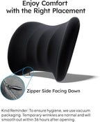 Wigoo 2026 Car Neck Pillow and Lumbar Support Pillow for Car Set [Ergonomic Design, Pressure Relief] Soft Car Headrest Pillow Back Cushion with Adjustable Strap, Fits All Vehicles (Black)
