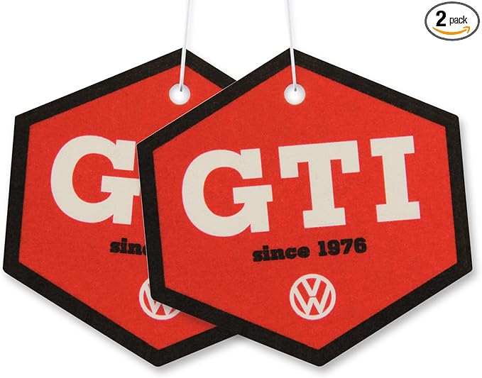 BRISA VW Collection Volkswagen Air Freshener, Room Freshener, Deodorizer for Cars GTI Motif (Coconut/Red & Black/Set of 2)