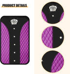 Bling Car Center Console Cover, Crown Crystal Rhinestones Vehicle Armrest Mat Protector, Anti Slip Sparkling Automotive Arm Rest Seat Box Cushion Pad Decor Accessories, Universal Fit (Purple)