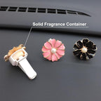 2 Pieces Daisy Flower Air Vent Clip Cute Car Air Freshener Clip Bling Pearl Car Air Outlet Decorations Charm Car Inter Decor Accessories for Girls Women