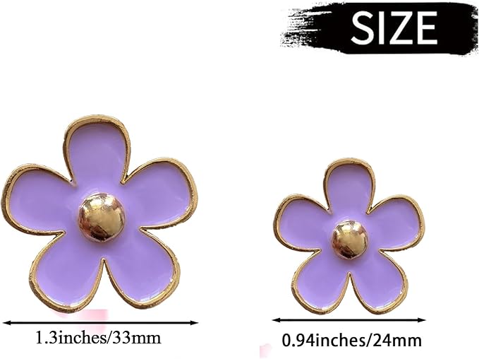 Daisy Air Vent Clips - 6 Pcs Cute Flower A/C Outlet Clip, Car Freshener Clip Charm, Colorful Car Interior Accessories for GirlsWomen (Purple)