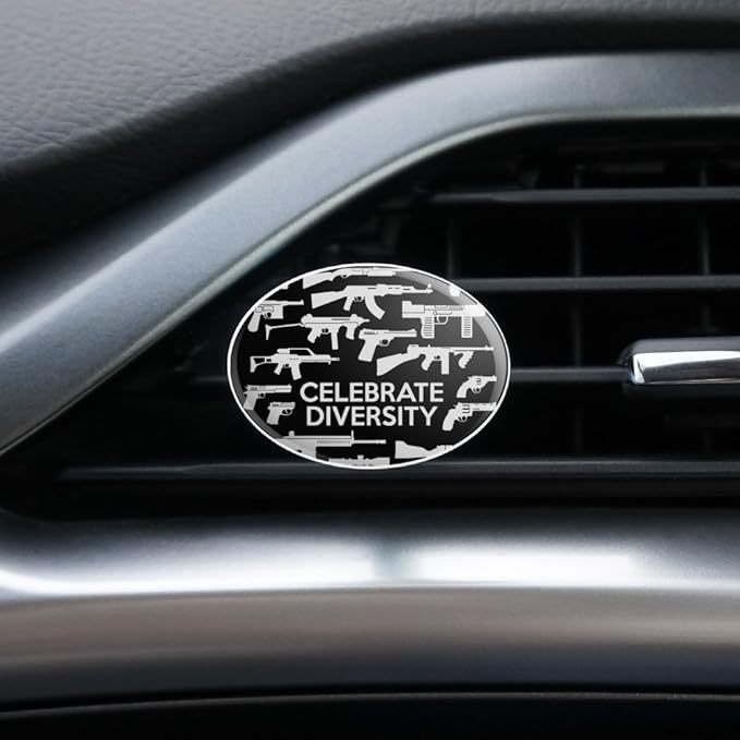 Guns Weapons Rifles Celebrate Diversity Second 2nd Amendment Car Air Freshener Vent Clip