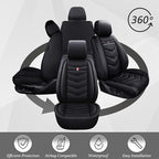 Car Seat Cover for Ford Explorer 2000-2025, Waterproof Durable Compatible Airbag, Premium Leather Seat Protector(2 Seats Standard,Black)