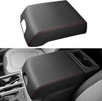 INTGET Center Console Cover for Ford F150 Accessories 2015-2020 2016 2017 2018 2019 Car Middle Lid Seat Armrest Cover Protector Elbow Cushion Pad (red Stitches, 2015-2020)