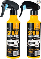 NUAN 2-Pack Nano Hydrophobic Ceramic Coating, 300ml Car Coating Spray Kit, Easy-to-Spray Auto Paint Protection, Includes Microfiber Cloth for Vehicle Shine & Protection