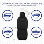 Skechers Memory Foam Car Seat Covers, Lycra Fabric Seat Cover, Car Seat Covers Front Seats Airbag Compatible, Automotive Comfort Protection for Most Cars, Trucks, SUVs, Black