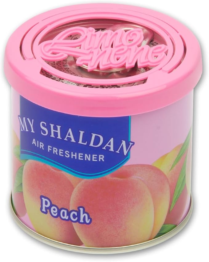 Auto Dynasty My Shaldan Japanese Car Cup-Holder Natural Air Freshener Cans, (Peach Scented)