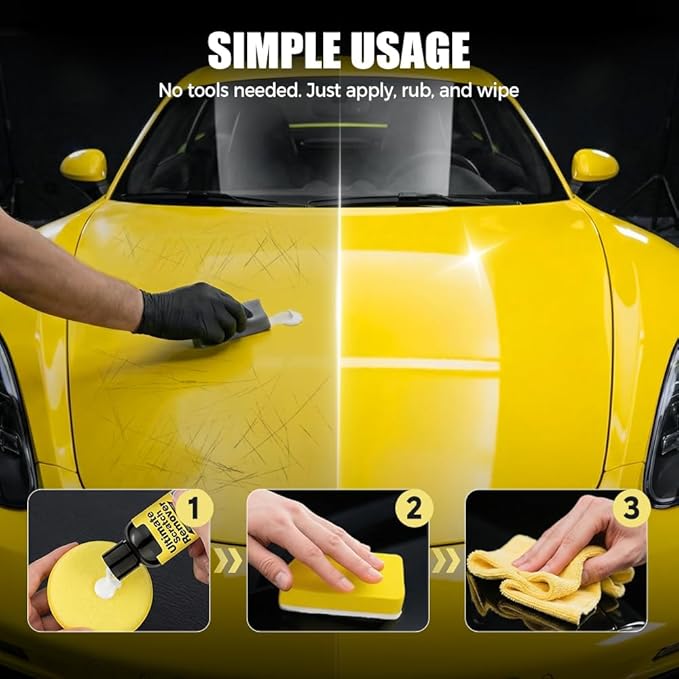 Car Scratch Removal Wax, 2026 New Scratch Remover for Vehicles, Car Paint Scratch Repair Kit for Deep Scratches, Universal Polishing Compound with Sponge (2pcs)