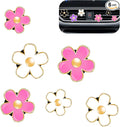 Acantha Car Vent Clips Women Car Decorations Lavender Air Freshener Accessories Daisy Flower Auto Air Conditioning Outlet Clip 6-Pack ﻿- White Pink