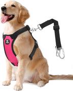 Dog Seat Belt, Safety Vest Dog Car Harness with Adjustable Buckle Dog Seat-Belt for Vehicle Nylon Pet Safety Seats Belts Heavy Duty(XL, Magenta)