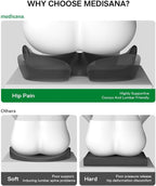 Medisana Seat Cushion, SC 200G Seat Cushions for Office Chairs, Car Seat, Wheelchair - Sciatica & Tailbone & Coccyx Pain Relief Pillow for Driver Sedentary People（Size:22.8 * 16.5 * 4.3 in-Grey）