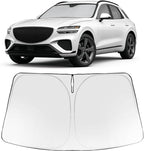 Proadsy 2026 Upgrade Windshield Sun Shade Custom Fit Genesis GV70 2022-2025 2026 Foldable Front Sunshade Protector Sun Visor Blocks UV Rays Keep Car Cooler Accessories