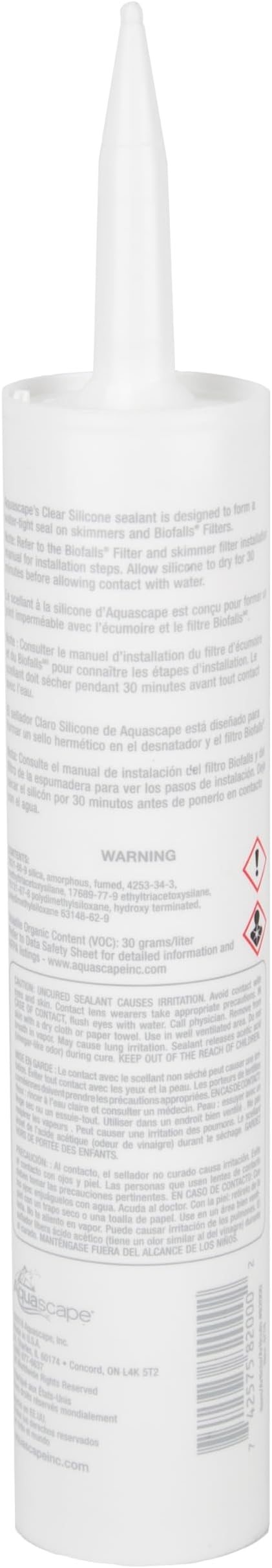Aquascape Clear Silicone Sealant, Safe for Fish and Plants, 10.1-Ounce Caulk Tube | 82000