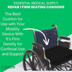 Essential Medical Supply Rehab 1 Foam Cushion - Extra Thick Seat Cushion for Office Chair, Wheelchair, and Car - Provides Additional Support and Pain Relief for Seniors - 18" x 16" x 4"
