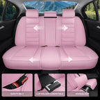 Car Seat Covers Full Set Custom Fit for Ford Edge 2007-2025 2026 - Premium Faux Leather with Lumbar Support, Waterproof, Breathable, Anti-Slip, Easy to Install (Pink, Full Set)