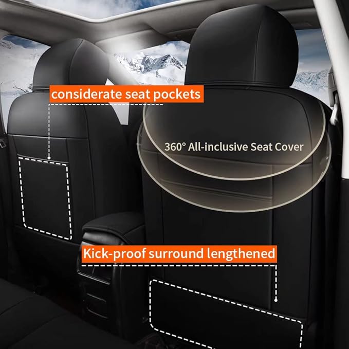 AOMSAZTO Custom Fit Seat Covers for Nissan Sentra: 2013 2014 2015 2016 2017 2018 2019 Faux Leather Car Seat Covers Full Set Black