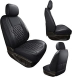 Huidasource Tacoma Front Seat Covers, Leather Car Seat Covers Custom Fit for Toyota Tacoma 2016-2023 2022 2021 Double & Crew Cab SR, SR5, Limited, TRD Pro, TRD Sport, Off-Road (Front Pair/Black)