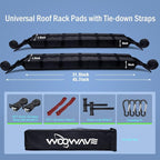 WOOWAVE Premium Kayak Roof Rack Pads Universal Car Soft Roof Rack Kayak Carrier for Canoe/Surfboard/Paddleboard/SUP/Snowboard with Tie Down Straps, Tie Down Rope, Quick Loop Strap and Storage Bag