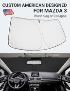 Proadsy 2026 Upgrade Front Windshield Sun Shade Foldable Sunshade Protector Custom Fit 2014-2018 Mazda 3 Accessories
