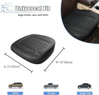 GIANT PANDA Bottom Seat Cover for Trucks&SUV, Front PU Leather Driver Seat Protector Fit for Chevy,Ram,Toyota,GMC,Ford F150 F-Series (Black-2PCS)