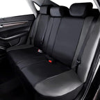 Flying Banner car seat Covers Protects Water Proof Faux Leather Carbon Fiber Front and Rear Bench (Gray Black, Full Set - 9PCS)