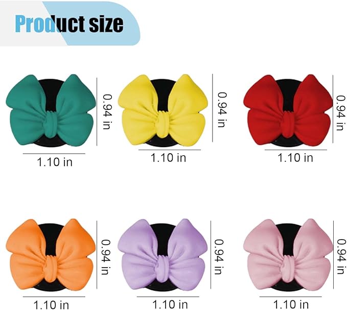 6PCS Bow Car Air Freshener Clips, Cute Air Conditioning Vent Clip, Aesthetic Car Interior Decoration Accessories, Automotive Dashboard Air Vent Trim Clip for Women Girl (Colorful 2)