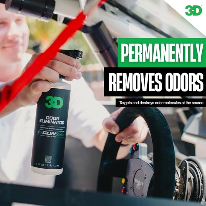 3D Odor Eliminator, GLW Series | Ultra Powerful Air Freshener | Long Lasting Odor Relief | Neutralizes Unwanted Smells | Fresh Scent | DIY Car Detailing (64 Oz) (64 Oz)