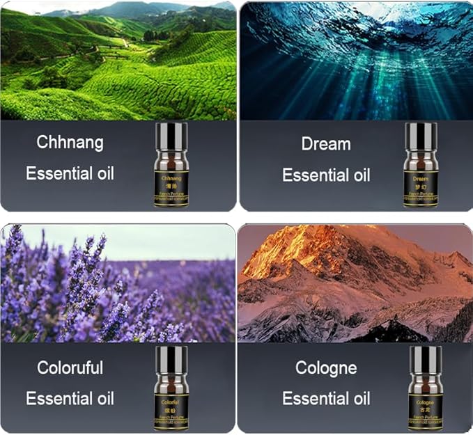 Helicopter Solar Car Air Freshener Refill Set, Solar Essential Oil Refill Perfume Oil for Car Air Fresheners(4 Packs)