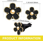 NBTEPEM 6 PCS Daisy Flower Air Vent Clip Car Decoration Accessories Air Conditioning Outlet Clip Car Air Freshener Clip Charm Car Interior Decor(3 cm, 3.3 cm, White, Red, Black)