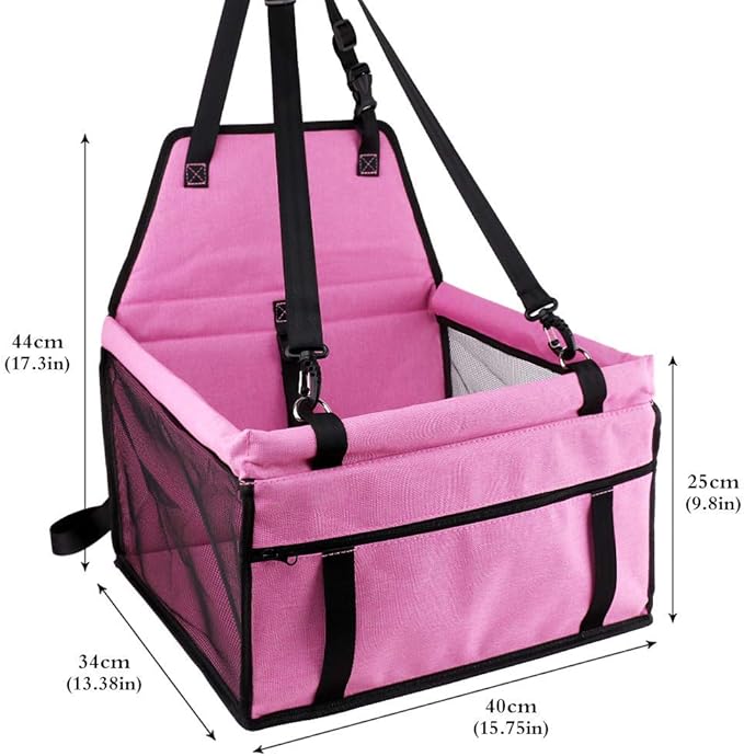 Myuilor Pet Dog Car Booster Seat Carrier,Portable Foldable Carrier with Seat Belt for Dog Cat up to 30lbs …