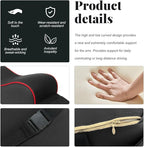 Car Center Console Cover, Soft Memory Foam Auto Arm Rest Pillow with Phone Holder Storage Bag, Waterproof Leather Armrest Seat Box Protector Comfy Cushion Pad for Most Cars (Black&Red)
