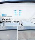 Wigoo Tesla Model S Sunshade Roof [Never Sag, Nano Ice-Crystal Coatings] 3-Gen Heat Insulation Glass Roof Sun Shade, Accessories for Tesla Model S 2020~2026, Tesla Interior Gray