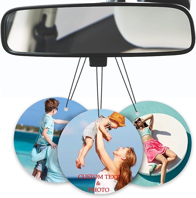 Bulk Custom Air Freshener with Picture for Car - Personalized Customized Photo Business Logo Text Air Freshener (Round 4)